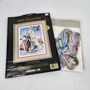 Dimensions THE NORTH WIND Gold Collection Counted Cross‎ Christmas Kit New